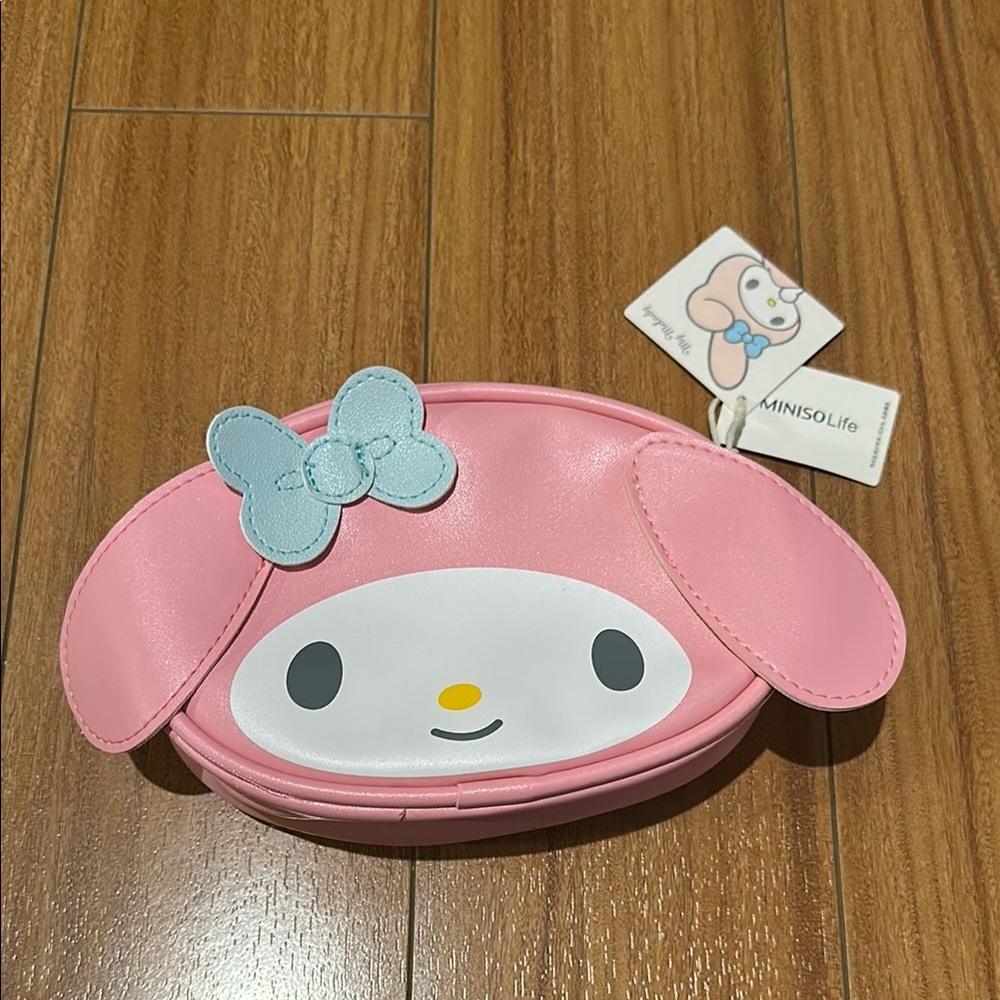 NWT Miniso Life Sanrio My Melody Cute Face Coin Purse Makeup Bag Pouch Case Bag
